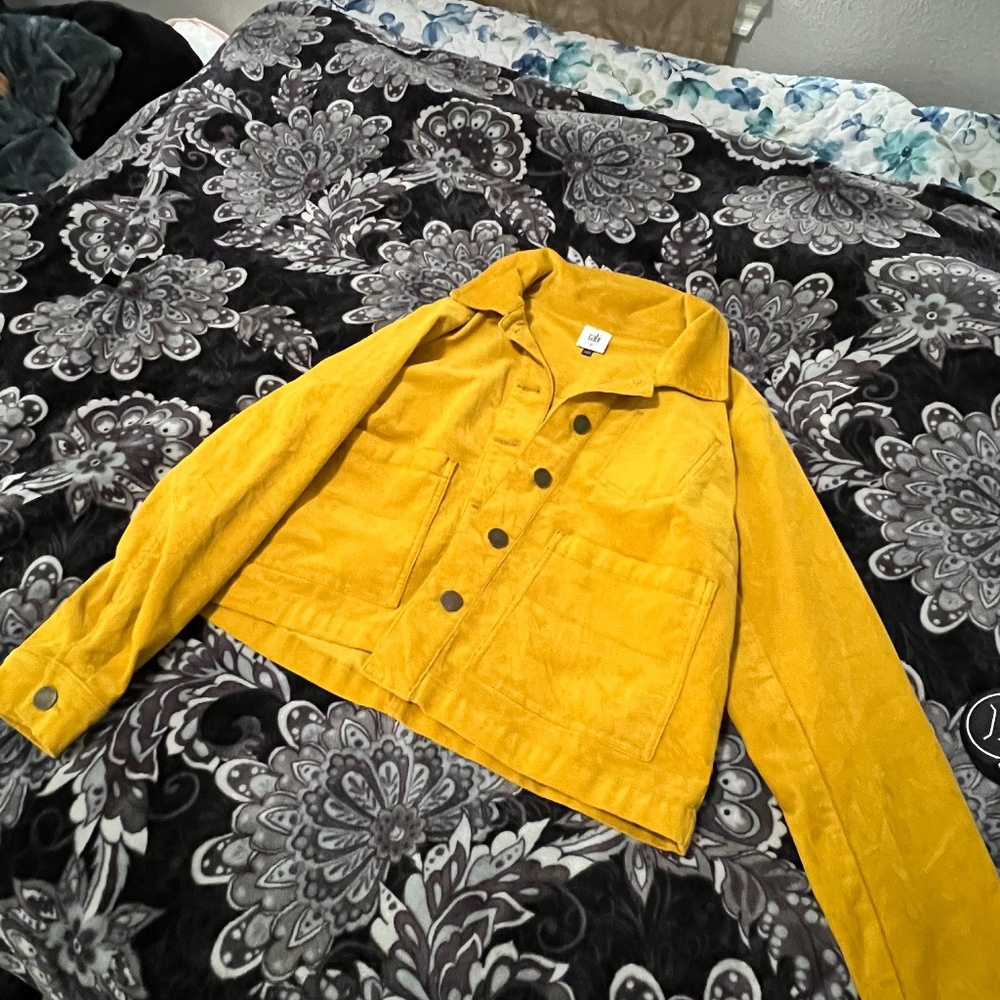 Cabi Citizen Jacket Womens Size Medium Mustard Yellow Corduroy